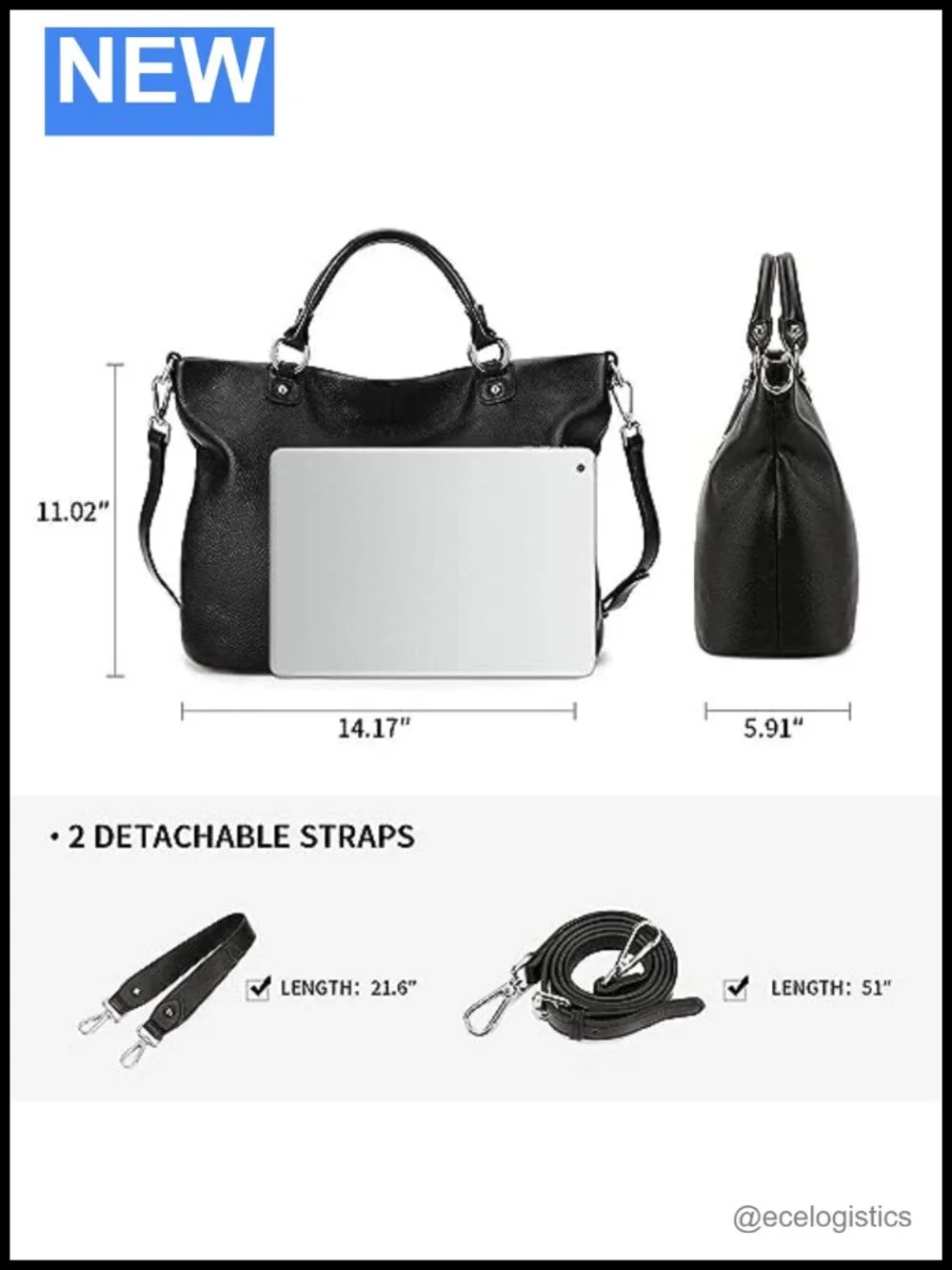 Genuine Leather Tote Purse for Women, Top Handle Satchel